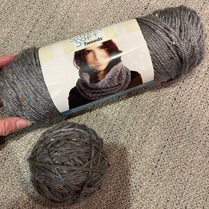 Caron Simply Soft Gray Heather Tweed Yarn